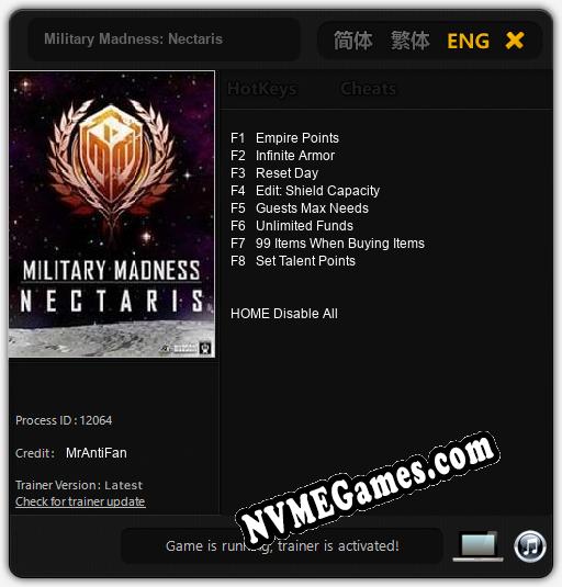 Military Madness: Nectaris: Cheats, Trainer +8 [MrAntiFan]