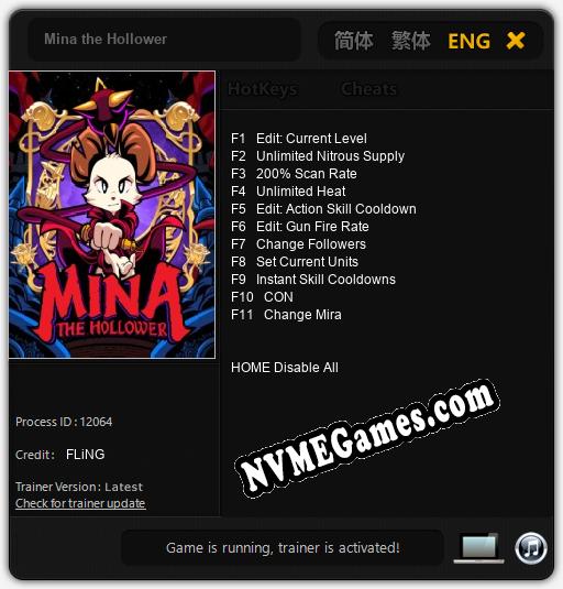 Mina the Hollower: Treinador (V1.0.67)