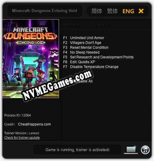 Minecraft: Dungeons Echoing Void: Trainer +7 [v1.3]