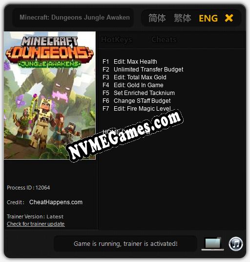 Minecraft: Dungeons Jungle Awakens: Trainer +7 [v1.4]