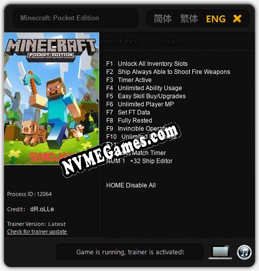 Minecraft: Pocket Edition: Cheats, Trainer +13 [dR.oLLe]