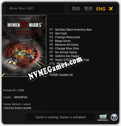 Miner Wars 2081: Trainer +10 [v1.9]