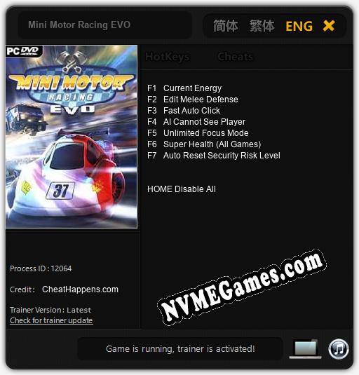 Treinador liberado para Mini Motor Racing EVO [v1.0.7]