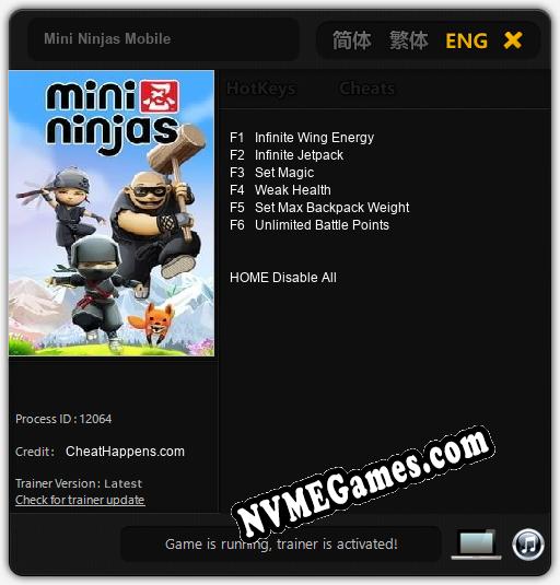 Mini Ninjas Mobile: Trainer +6 [v1.9]