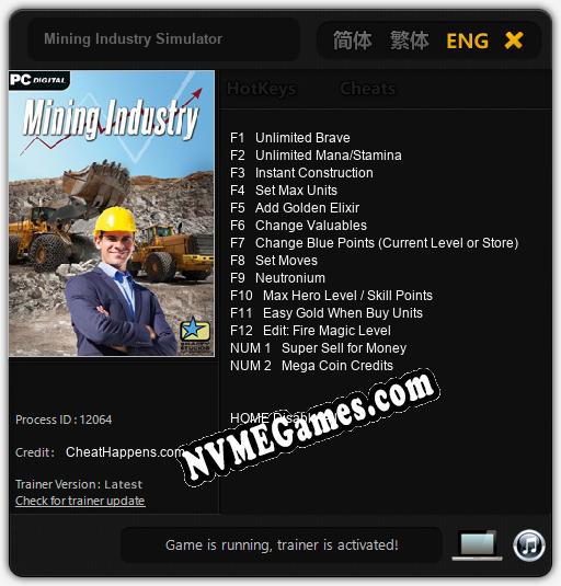 Mining Industry Simulator: Cheats, Trainer +14 [CheatHappens.com]