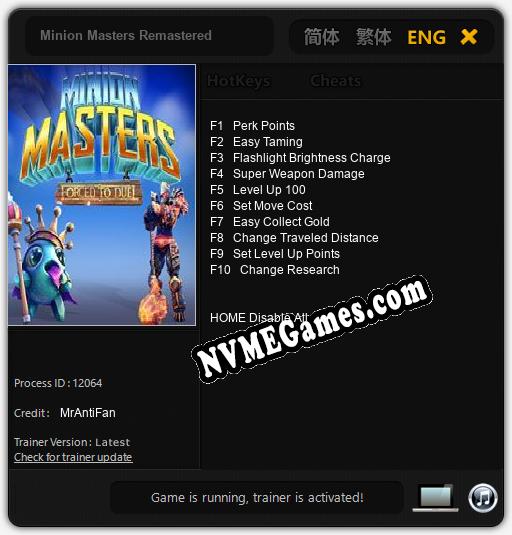 Treinador liberado para Minion Masters Remastered [v1.0.9]