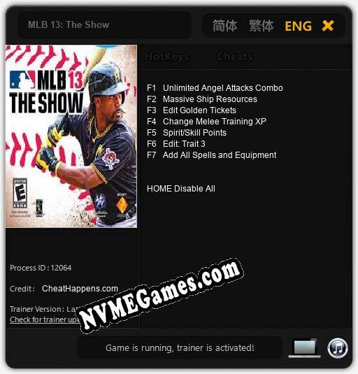 Treinador liberado para MLB 13: The Show [v1.0.1]