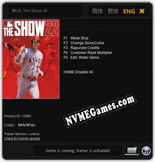 Treinador liberado para MLB: The Show 22 [v1.0.2]