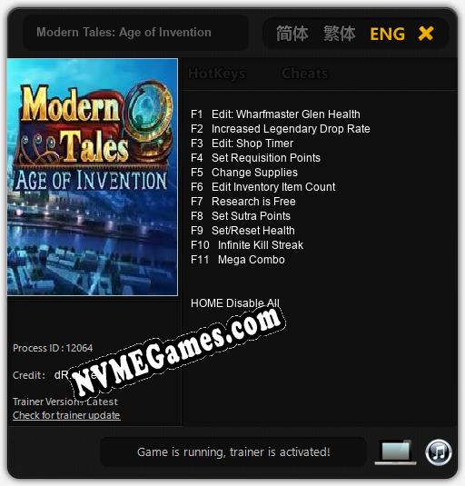 Modern Tales: Age of Invention: Treinador (V1.0.27)