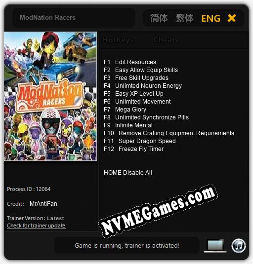 ModNation Racers: Cheats, Trainer +12 [MrAntiFan]