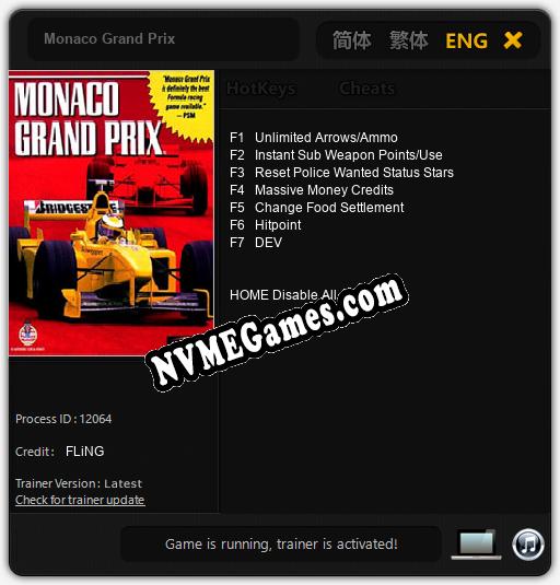 Monaco Grand Prix: Trainer +7 [v1.3]