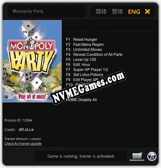 Monopoly Party: Trainer +10 [v1.4]