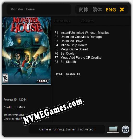 Monster House: Cheats, Trainer +8 [FLiNG]