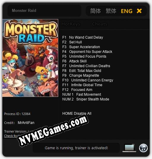 Monster Raid: Cheats, Trainer +14 [MrAntiFan]