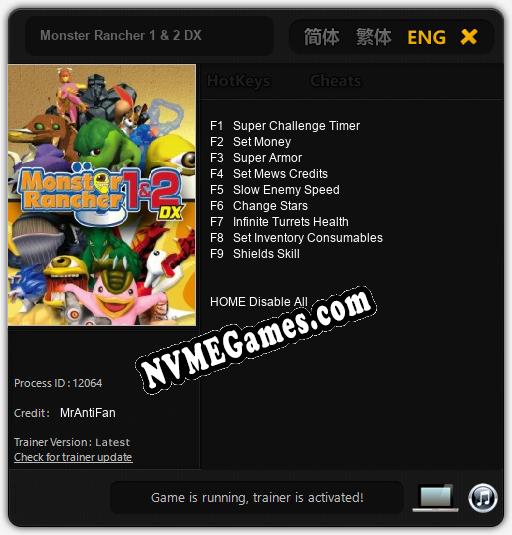 Monster Rancher 1 & 2 DX: Cheats, Trainer +9 [MrAntiFan]