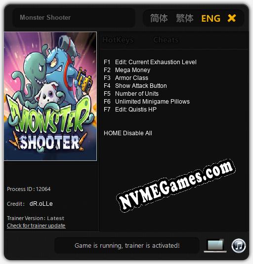 Monster Shooter: Treinador (V1.0.88)