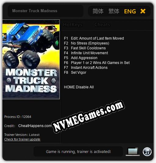 Treinador liberado para Monster Truck Madness [v1.0.8]