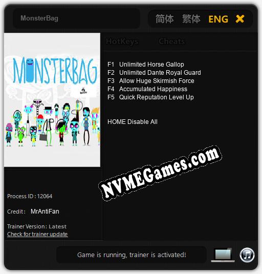 MonsterBag: Cheats, Trainer +5 [MrAntiFan]