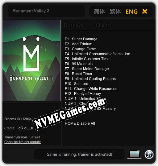 Monument Valley 2: Trainer +15 [v1.3]