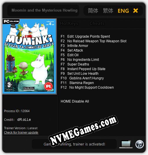 Moomin and the Mysterious Howling: Cheats, Trainer +12 [dR.oLLe]