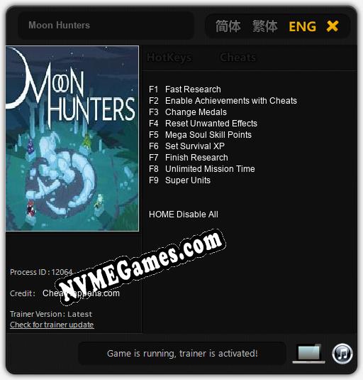 Moon Hunters: Treinador (V1.0.79)