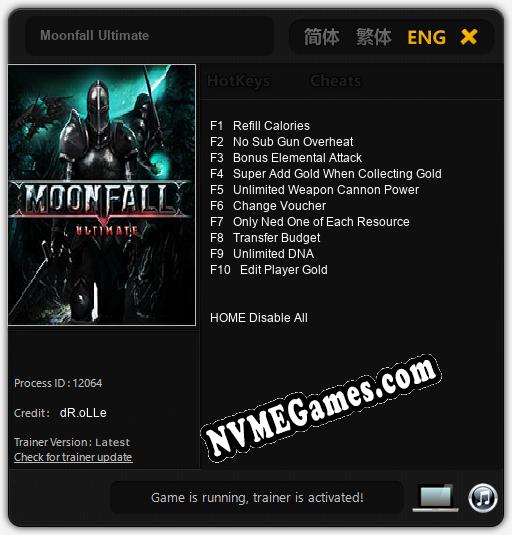 Moonfall Ultimate: Treinador (V1.0.37)