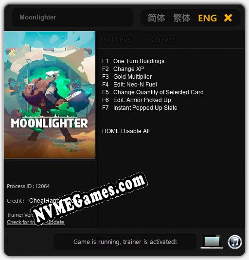 Treinador liberado para Moonlighter [v1.0.8]