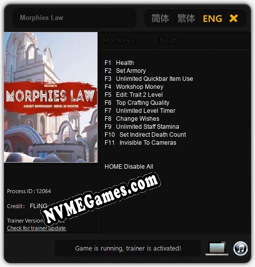 Treinador liberado para Morphies Law [v1.0.2]