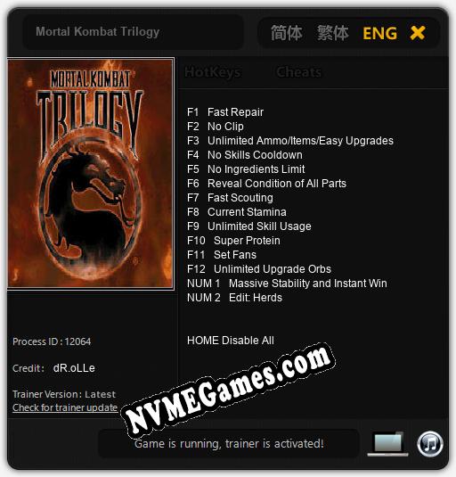 Mortal Kombat Trilogy: Treinador (V1.0.55)