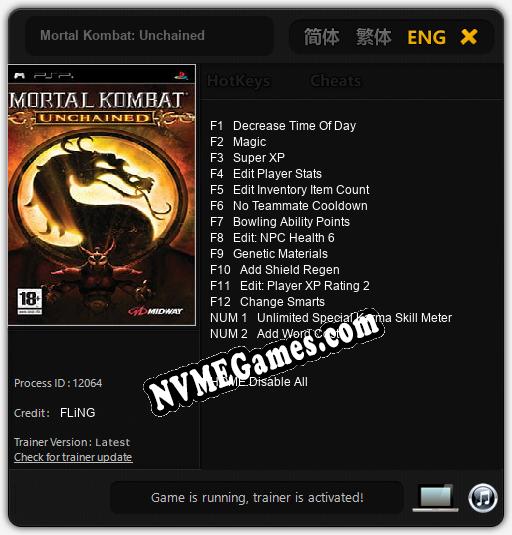 Mortal Kombat: Unchained: Trainer +14 [v1.1]