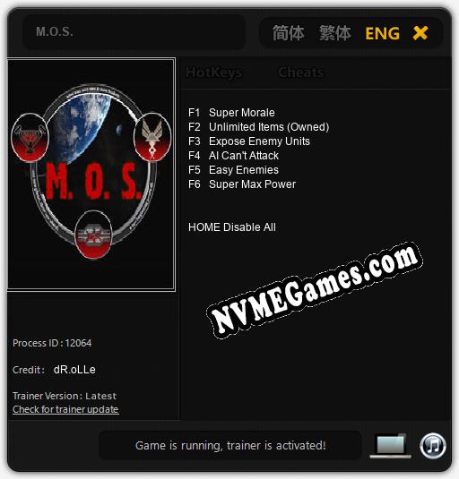 M.O.S.: Trainer +6 [v1.1]