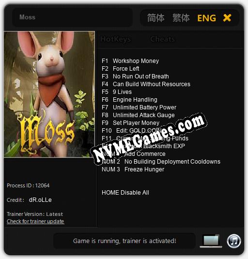 Moss: Cheats, Trainer +15 [dR.oLLe]