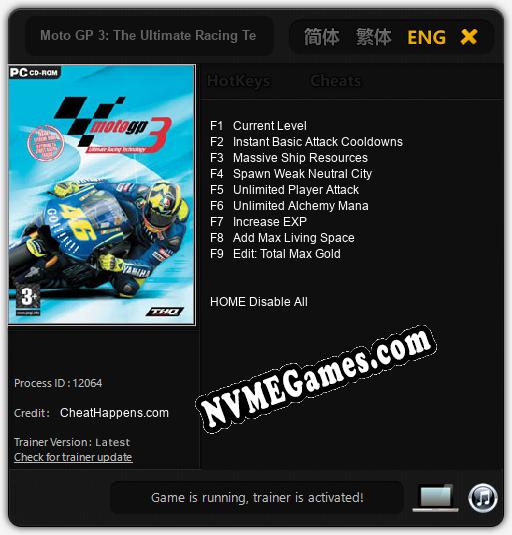 Moto GP 3: The Ultimate Racing Technology: Cheats, Trainer +9 [CheatHappens.com]