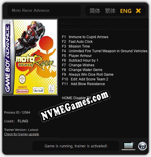 Moto Racer Advance: Cheats, Trainer +11 [FLiNG]