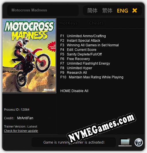 Treinador liberado para Motocross Madness [v1.0.3]