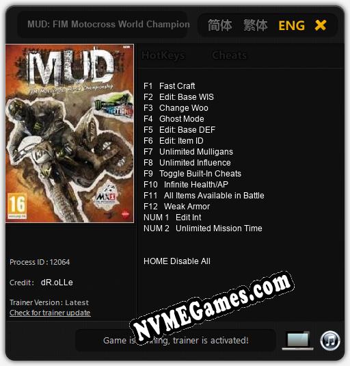 MUD: FIM Motocross World Championship: Treinador (V1.0.72)