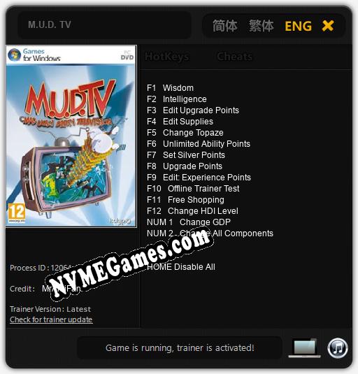 M.U.D. TV: Trainer +14 [v1.1]