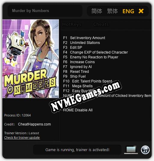 Murder by Numbers: Cheats, Trainer +13 [CheatHappens.com]