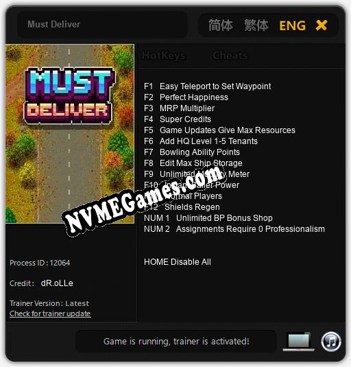 Must Deliver: Cheats, Trainer +14 [dR.oLLe]