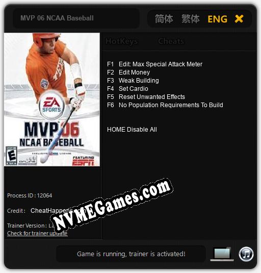 Treinador liberado para MVP 06 NCAA Baseball [v1.0.7]