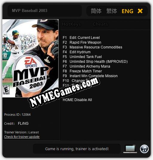 Treinador liberado para MVP Baseball 2003 [v1.0.8]