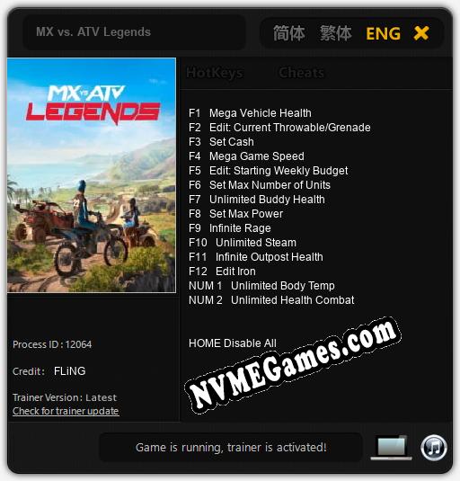 MX vs. ATV Legends: Trainer +14 [v1.4]