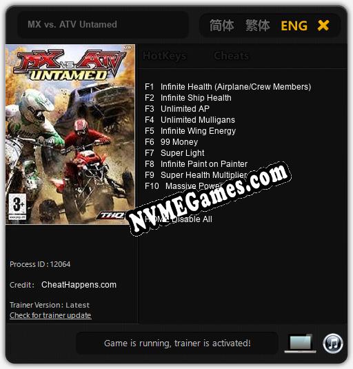 MX vs. ATV Untamed: Cheats, Trainer +10 [CheatHappens.com]