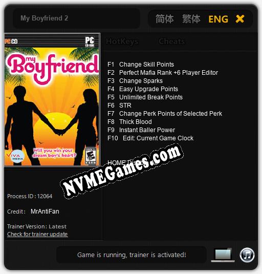 My Boyfriend 2: Cheats, Trainer +10 [MrAntiFan]