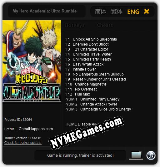 My Hero Academia: Ultra Rumble: Cheats, Trainer +15 [CheatHappens.com]