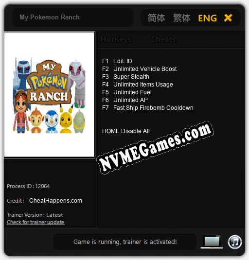 Treinador liberado para My Pokemon Ranch [v1.0.2]