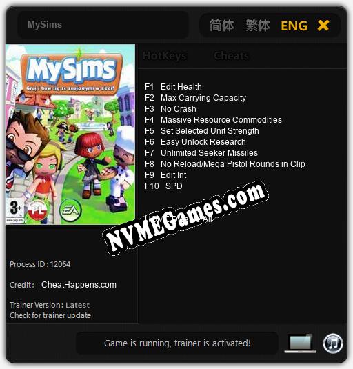 MySims: Trainer +10 [v1.1]