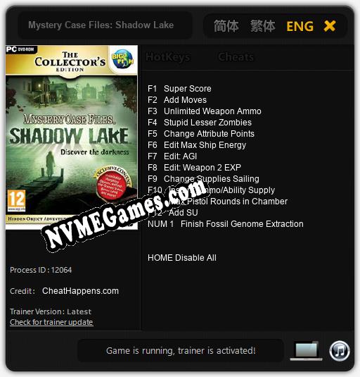 Mystery Case Files: Shadow Lake: Cheats, Trainer +13 [CheatHappens.com]