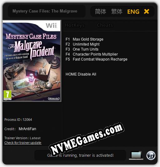 Mystery Case Files: The Malgrave Incident: Cheats, Trainer +5 [MrAntiFan]