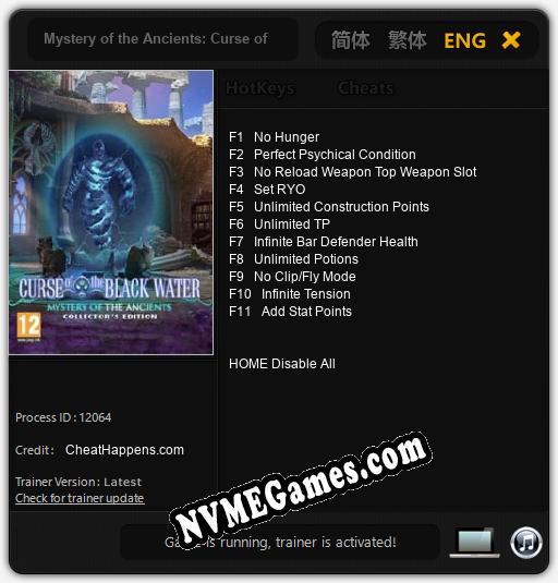 Mystery of the Ancients: Curse of the Black Water: Cheats, Trainer +11 [CheatHappens.com]